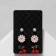 Pusets 3 pairs "Flower and cherry", colored in gold