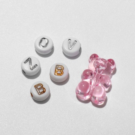Set for creating jewelry "Marmalade Bears", 4 types of beads, elastic bands-3