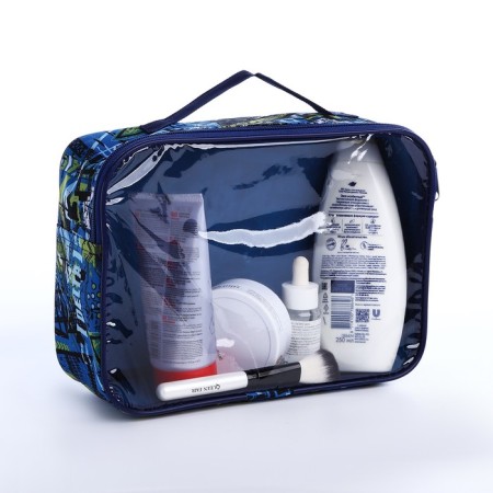 Lightning cosmetic bag, blue color-3