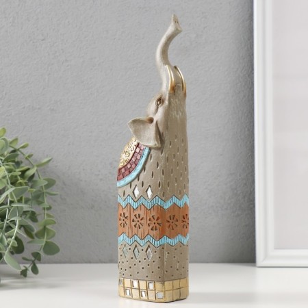 Souvenir Polystone "Gray Elephant upward" 5.5x6x27 cm-4