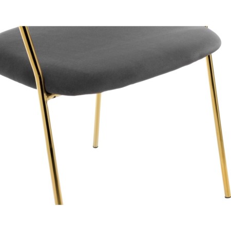 CHAMELIA chair Kamelia metal/velor, gold/gray 57x55x80 cm-6