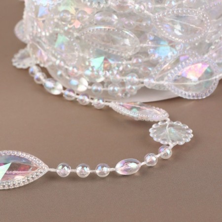Beads on threads, with holography, 15 mm, 9 ± 1 m, transparent color-1