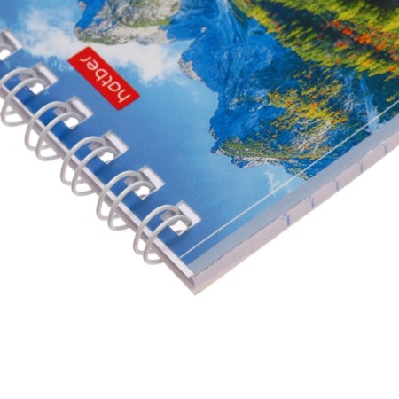 Notepad A7, 40 sheets in the cage on the crest "Great landscapes", cover coated cardboard, mix-1