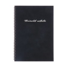 A4 notebook, 96 sheets on the crest of Escalada, integral cover of artificial leather, foil embossing, block 70 g/m2, black