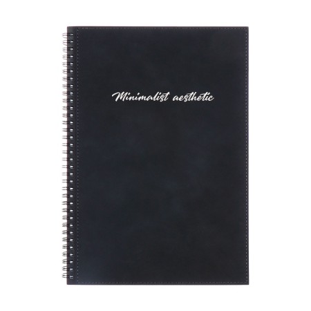A4 notebook, 96 sheets on the crest of Escalada, integral cover of artificial leather, foil embossing, block 70 g/m2, black