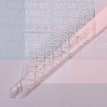 Film for flowers matte, "Parapical letter", 58x58cm, pink