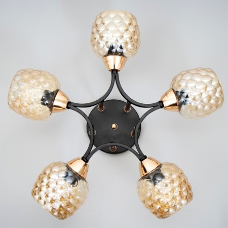 Svetogor chandelier "Love" 5x60W E27 Black 53x53x23cm-5