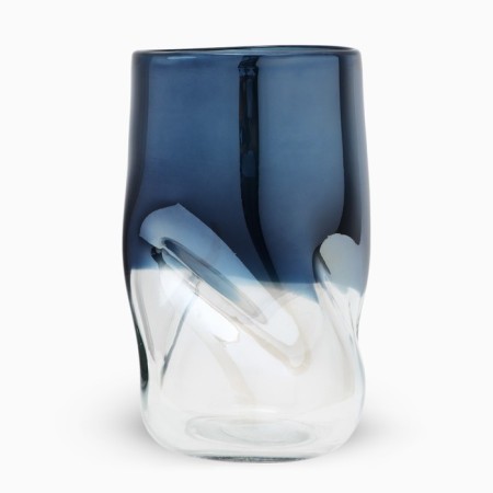 Vase for Ocean flowers made of colored glass 21.5 × 12 × 12 cm