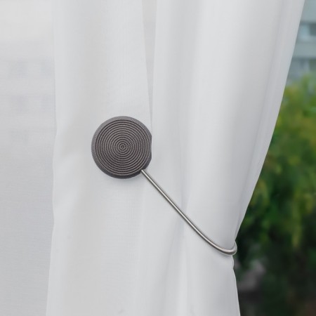 Picking for curtains “Knitted Circle”, on the spring, D = 6/3.5 cm, 23.5 cm, dark gray color-4