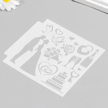 Plastic stencil "Wedding" 13x13 cm-4