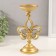Polystone candlestick, mirror for 1 candle "Heraldic lily" gold 9x9x23 cm