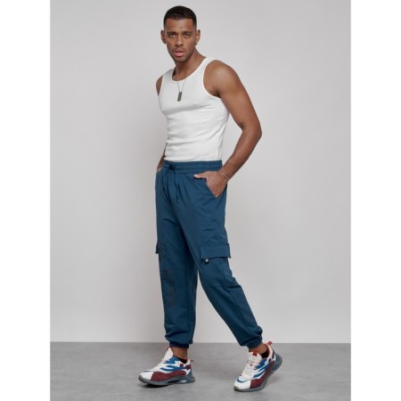 Joggers male, size 56, blue color-16