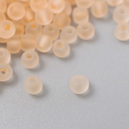 Glass beads 8/0 "matte translucent. Apricot" 10 grams
