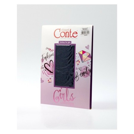 Pantyhose children from microfiber with Lurex Contte Elegant Holid, height 104-110 cm, color Mare-Marino-4