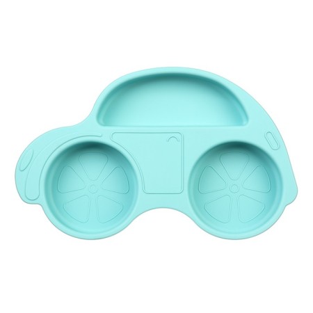 Silicone children's plate "Machine" with sections, color mix-3