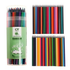 Pencils 48 colors in a tube, hexagonal (plastic) black base.