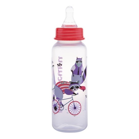 A bottle with a lid and silicone nipple, 250 ml, color mix-6