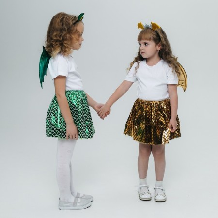Carnival set "Winter Dragon", green color: wings, skirt and rim-6