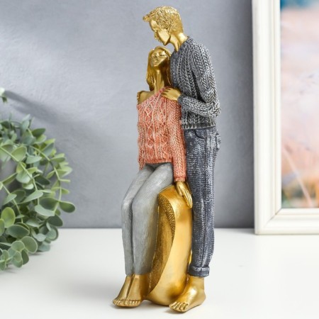 Polystone souvenir "Falter a couple and heart, in sweaters" 10.5x8x28 cm-3