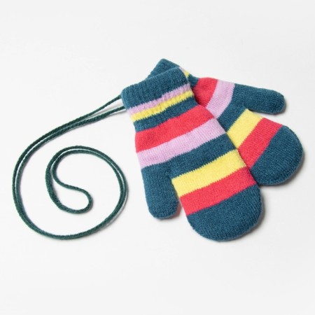 Baby mittens, jeans/stripes, size 14 (4-6 years)