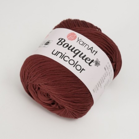 Yarn "Bouquet Unicolor" 100% cotton 200m/100g (3209 brown)-1