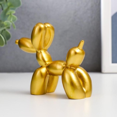 Souvenir Polystone "Air Ball - Dog" gold 8x10x4 cm-1