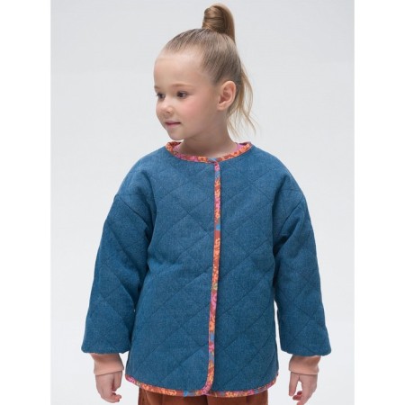 Bilateral jacket for girls, height 110 cm, jeans color-1