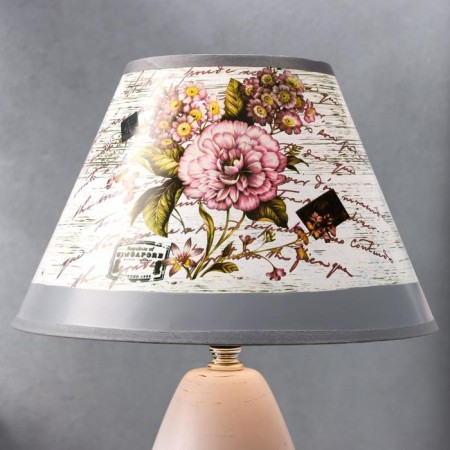 Lamp table ceramics "Bouquet with peonies" E14 220V 37x25x25 cm Risalux-3