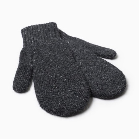 Two -layer woolen mittens, graphite color, size m-1