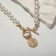 The necklace "Pearls" circle, ball No. 10, white color in gold, l = 45 cm