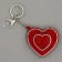 Soft toy "Double Heart" with rhinestones, on a key fob, 7 cm, red color