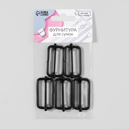 The buckle is regulatory, the inner width is 32 mm, the thickness is 5 mm, 5 pcs, the color is black matte-2
