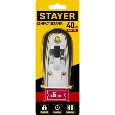 STAYER 08537 scraper, retractable blade, 5 additional. Blades, 40 mm-10