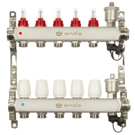 Collector Group ONDO, 1 "X3/4", 5 outputs, with consumables, stainless steel