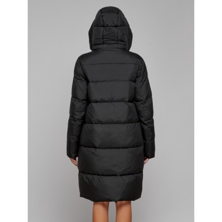 Coat insulated winter female, size 44, black color-3