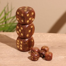 Dice play in a box 12x4x4 cm, wood shisham