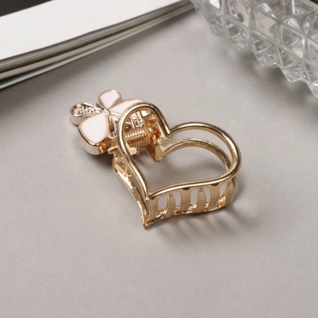 Hair crab "Berta" heart, 2.5 cm, gold-1