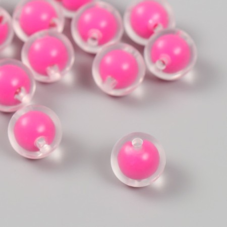 Beads for creativity plastic "Pink" glossy set 30 g d = 1.6 cm