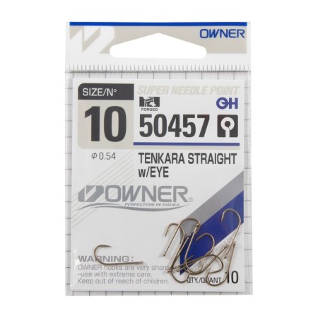 Hook Owner Tenkara Straight Weye Brown No. 10, 10pcs.