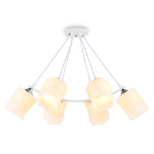 Suspended chandelier Ambrella Light, Modern, TR303159, 6HE27, white color, chrome