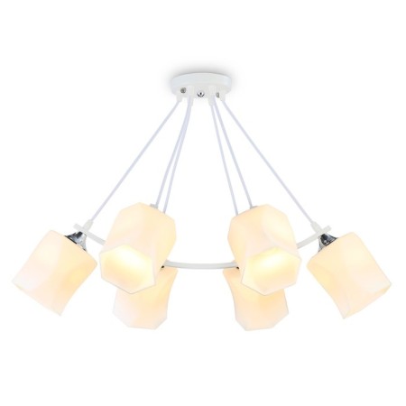 Suspended chandelier Ambrella Light, Modern, TR303159, 6HE27, white color, chrome