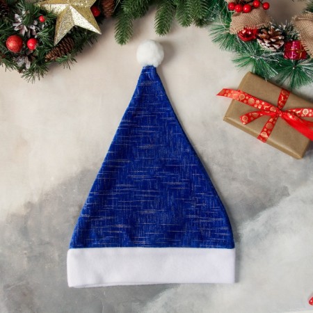New Year's cap "Festive strokes" 28x36 cm, blue