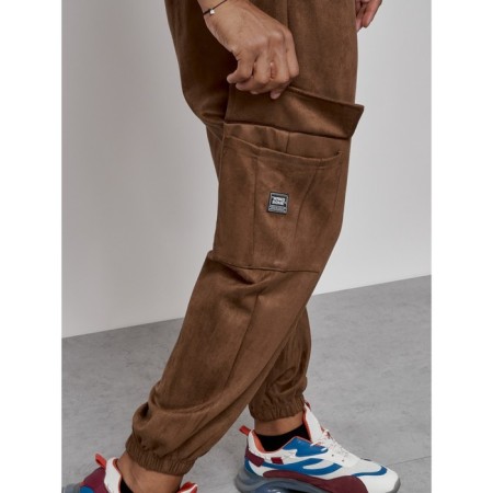 Joggers are sports male, size 50, brown color-14