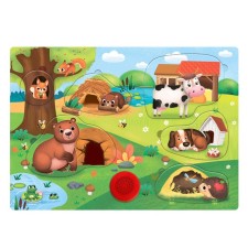 Wooden puzzle with the chip 