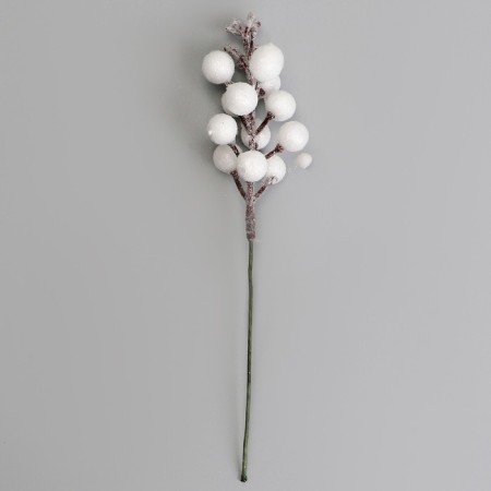 Decorative berries on a stick, white, 4.5 × 4.5 × 20 cm-3