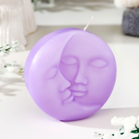 Figure candle "Sun and Moon", 6x2.5 cm, lavender-1