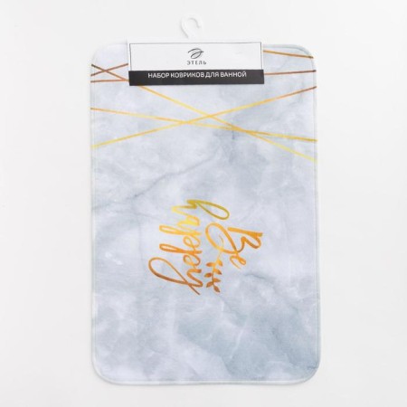 Bathroom mat Ethel "Be Happy", 80x50 cm, velor-2