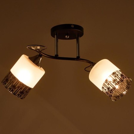 Chandelier gallop 890521 2x60W E27 black/matte white with black pattern-2