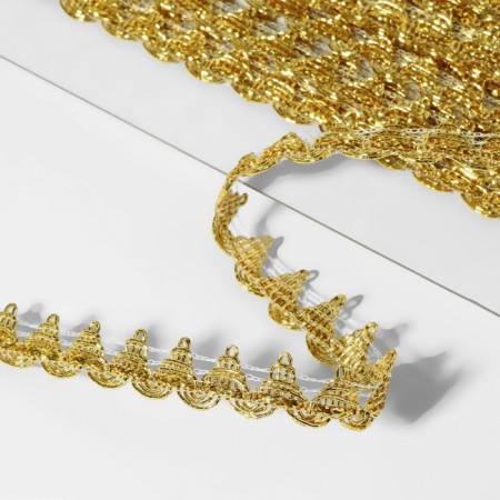 Decorative braid, 13 mm, 10 ± 1 m, gold color-1