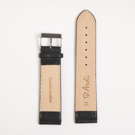 Watch strap, male, 22 mm, harness 80 mm, larynx 120 mm, genuine leather, black-2